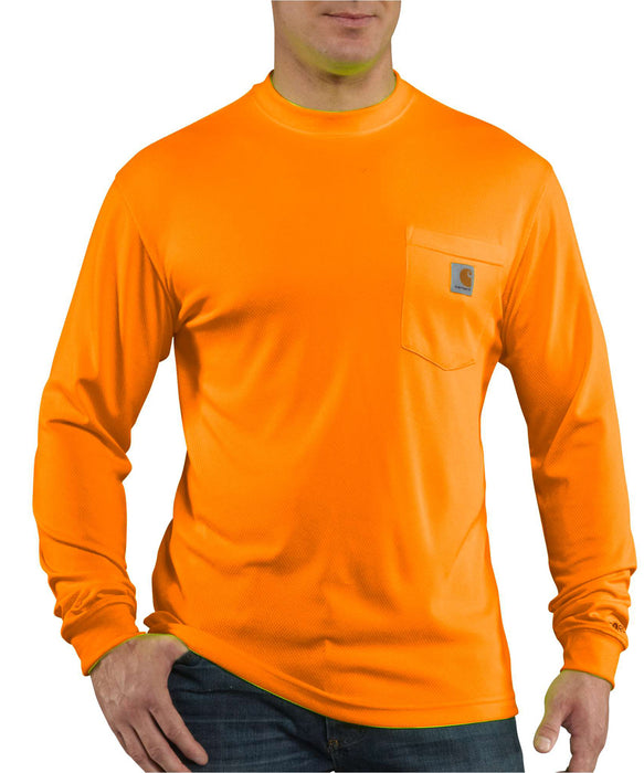 Carhartt Force Hi-Vis Long-Sleeve T-Shirt in Bright Orange at Dave's New York