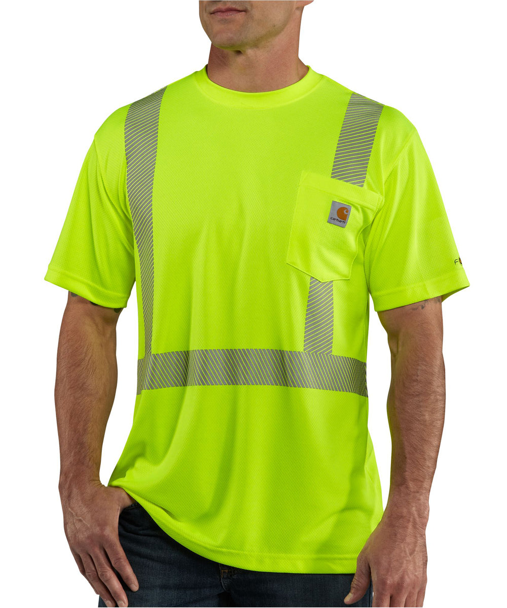 Carhartt Men’s Force High Visibility Short Sleeve Class 2 T-Shirt - Br ...