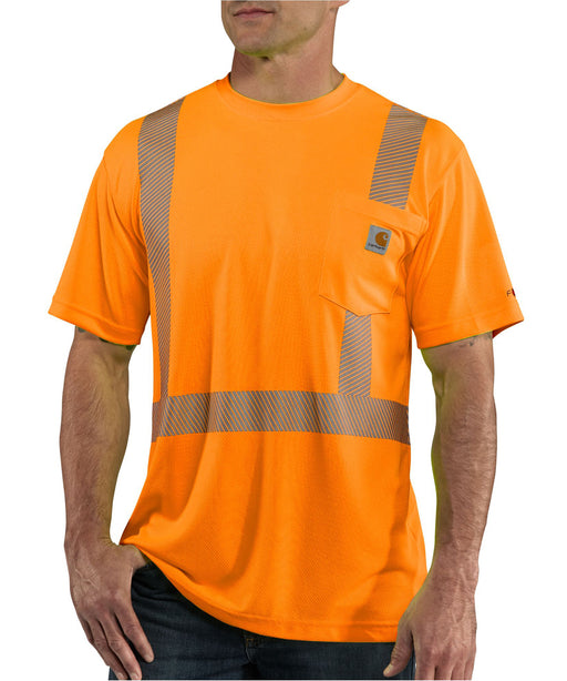 Carhartt Men’s Force Hi-Visy Short-Sleeve Class 2 T-Shirt in Brite Orange at Dave's New York