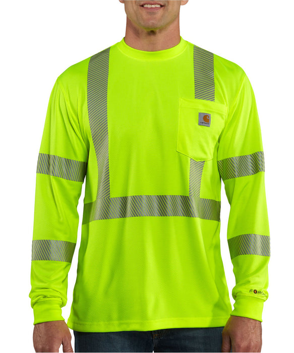 Carhartt Men's Force High-Visibility Long Sleeve Class 3 T-shirt in Brite Lime at Dave's New York
