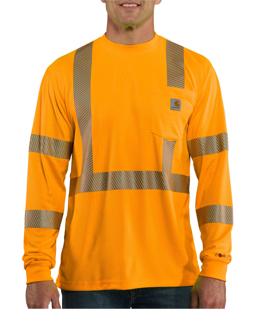 Carhartt Men’s Force High Visibility Long Sleeve Class 3 T-Shirt - Brite Orange