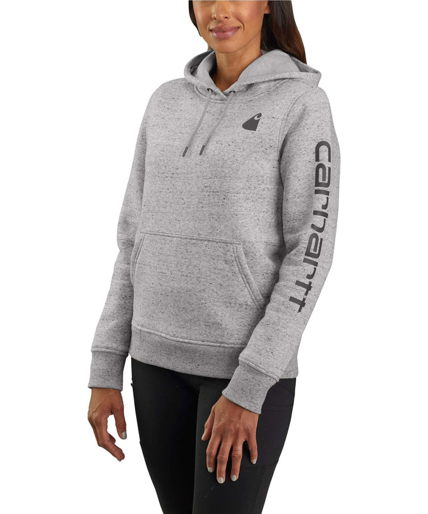 Carhartt Women's Clarksburg Sleeve Logo Hooded Sweatshirt - Asphalt He —  Dave's New York