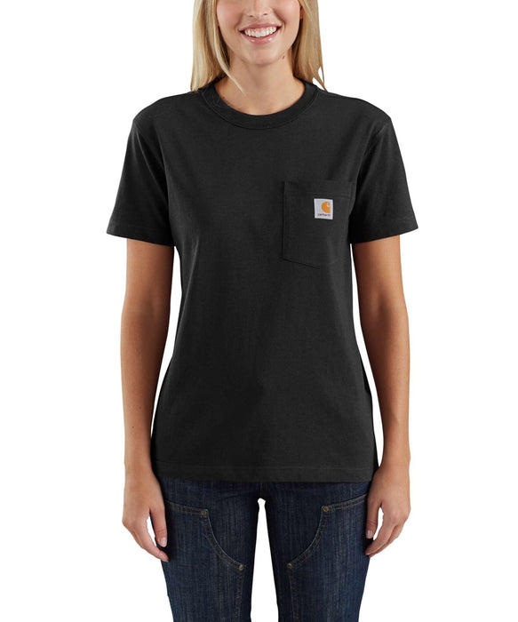 Carhartt Women's WK87 Short Sleeve Pocket T-Shirt Black — Dave's