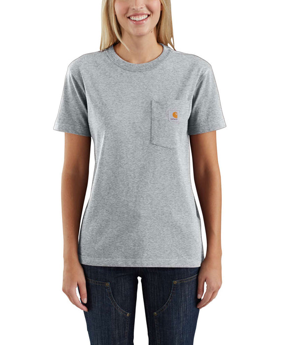 Carhartt Women’s WK87 Pocket Short Sleeve T-Shirt in Heather Grey at Dave's New York