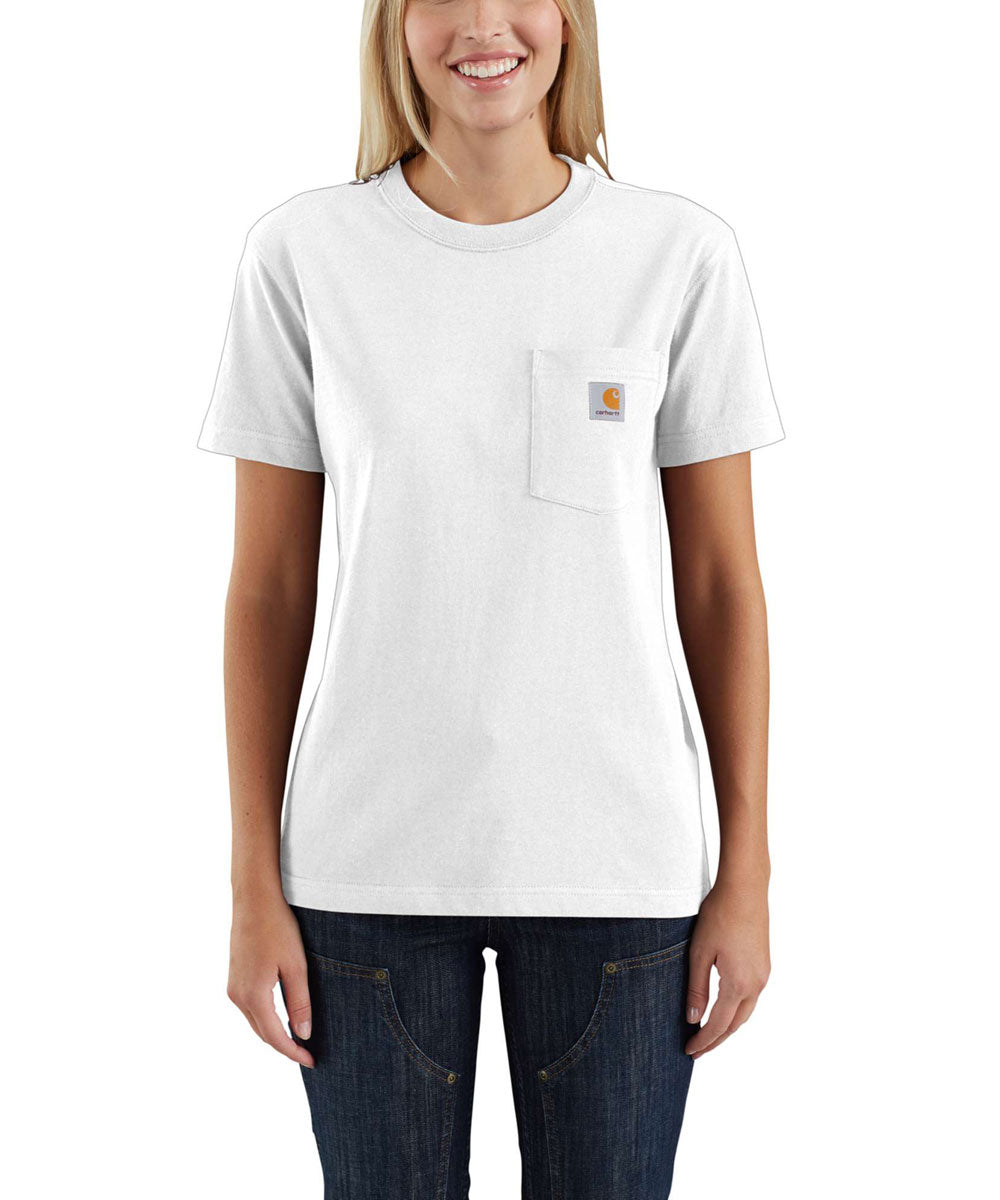 Carhartt Women's WK87 Short Sleeve Pocket T-Shirt - White — Dave's