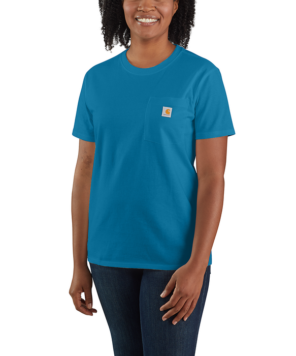 Carhartt Women’s WK87 Short Sleeve Pocket T-Shirt - Marine Blue at Dave's New York