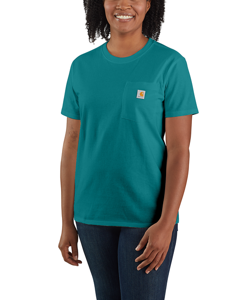 Carhartt Women’s WK87 Short Sleeve Pocket T-Shirt - Shaded Spruce at Dave's New York