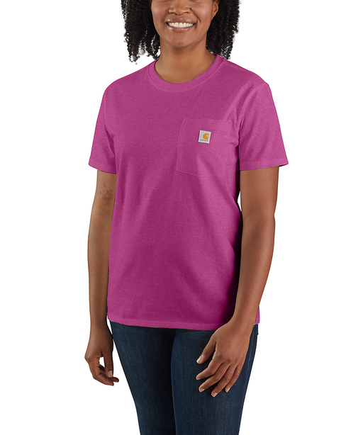 Carhartt Women’s WK87 Short Sleeve Pocket T-Shirt - Magenta Agate Heather at Dave's New York