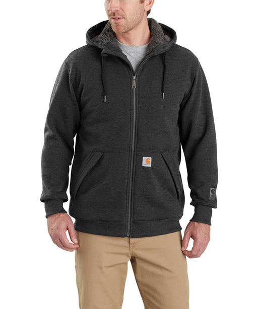 Carhartt 103308 Rain Defender Rockland Sherpa-Lined Full-Zip Hooded Sweatshirt - Carbon Heather