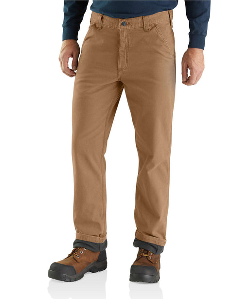 Carhartt Rugged Flex Rigby Dungaree Knit Lined Pant in Dark Khaki at Dave's New York