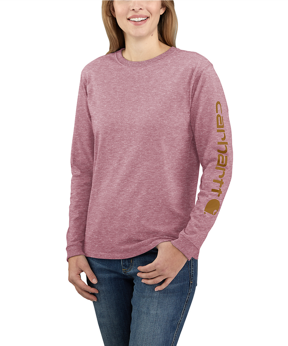 Carhartt Long-Sleeve Workwear Logo T-Shirt, Foxglove Snow Heather, M