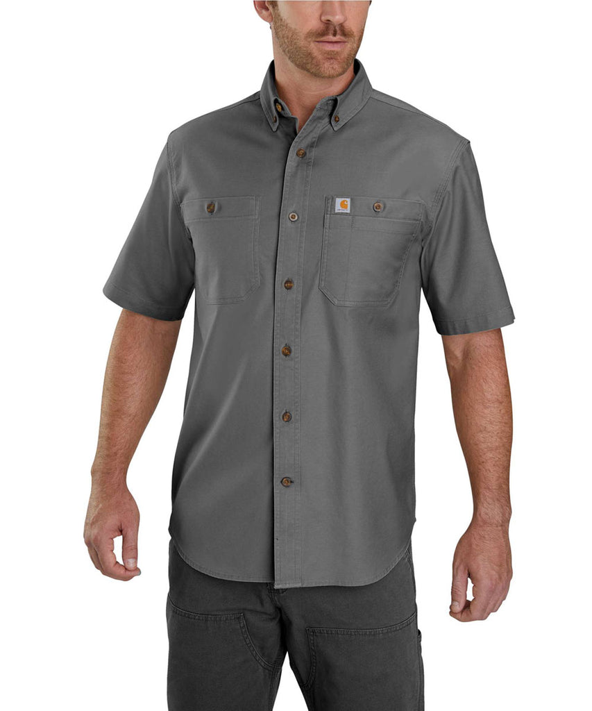 Carhartt Men's Long-Sleeve Rugged Flex Rigby Work Shirt, Gravel