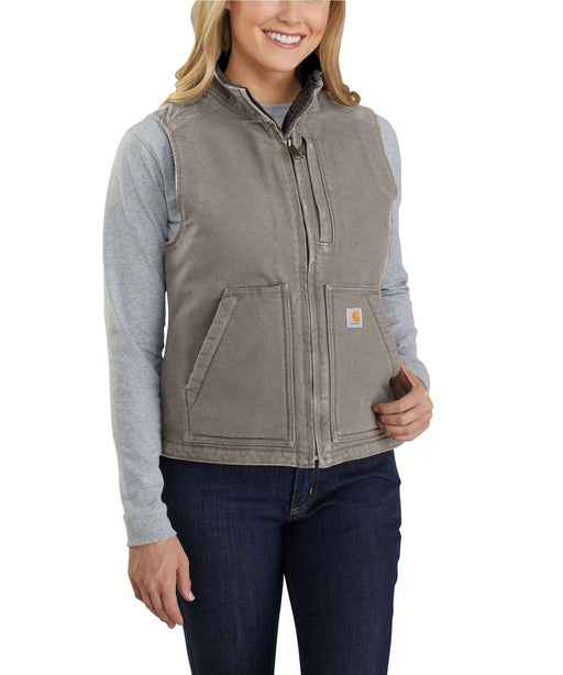Carhartt Women's Sherpa-Lined Mock Neck Vest - Taupe at Dave's New York