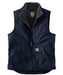 Carhartt Washed Duck Sherpa-Lined Mock Neck Vest in Navy at Dave's New York