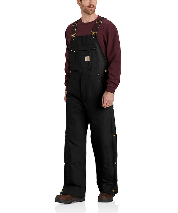 Carhartt Firm Duck Insulated Bib Overall - Black at Dave's New York
