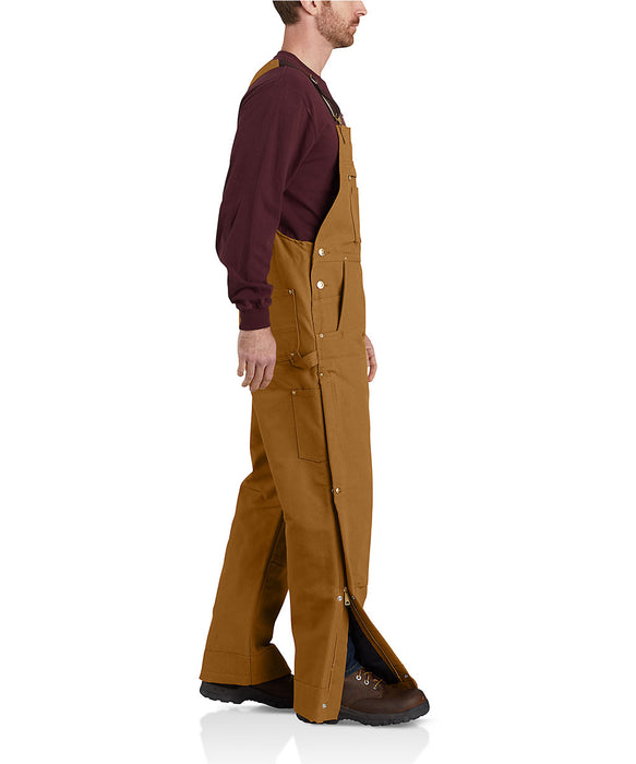 Carhartt 104049-BRN Relaxed Fit Washed Duck Insulated Bib Overalls