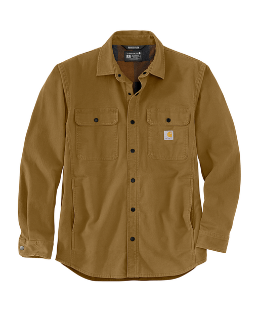 Carhartt Men's Canvas Fleece Lined Shirt Jacket - Oak Brown at Dave's New York