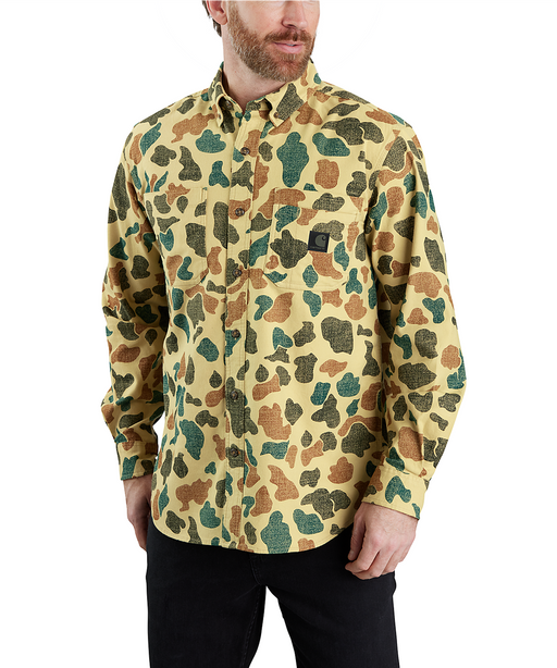 Camo button shop up dress shirt