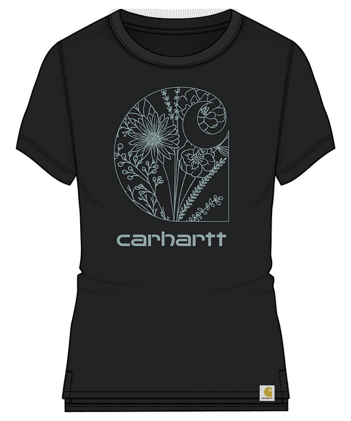 Carhartt Women's Relaxed Fit Floral Print T-shirt - Black at Dave's New York
