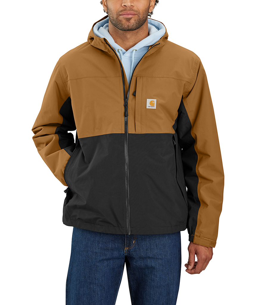 Carhartt Men's Storm Defender Packable Jacket - Brown/Black Carhartt Men's Storm Defender Packable Jacket - Brown/Black