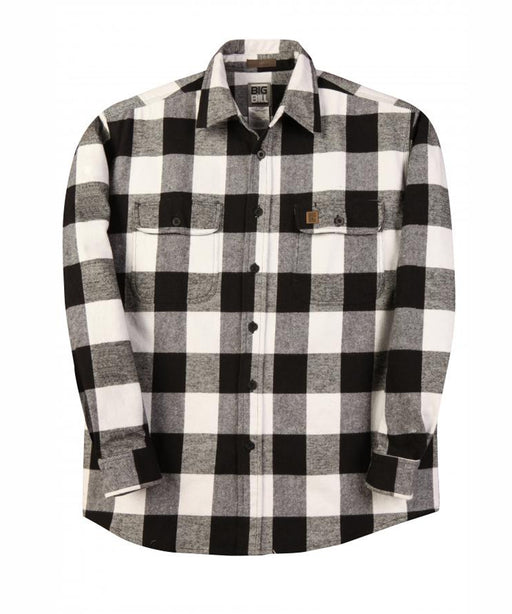 Big Bill Men's Premium Flannel Work Shirt in Black / White Plaid at Dave's New York
