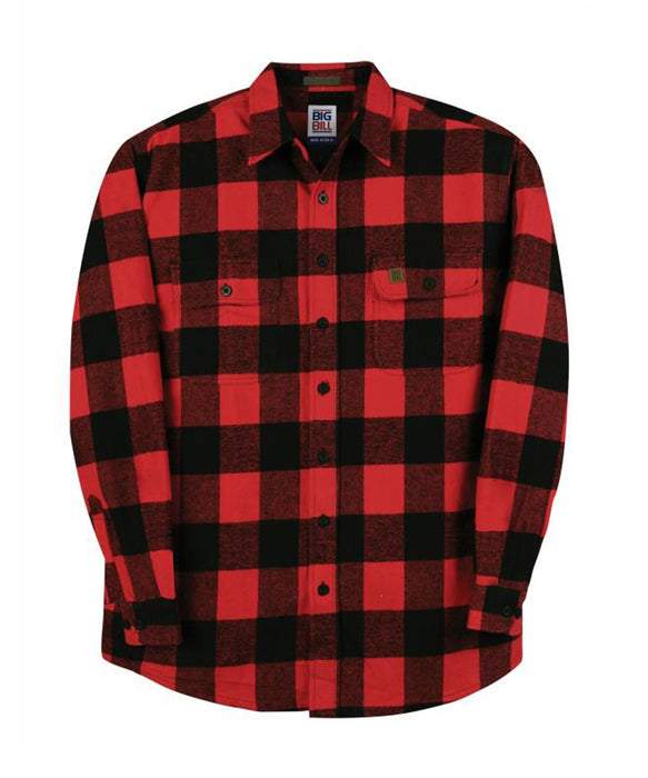 Big Bill Men's Premium Flannel Work Shirt in Red / Black Buffalo Plaid at Dave's New York