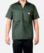 Ben Davis Short Sleeve Half-Zip Work Shirt in Olive Green at Dave's New York