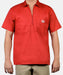 Ben Davis Short Sleeve Half-Zip Work Shirt - Red at Dave's New York