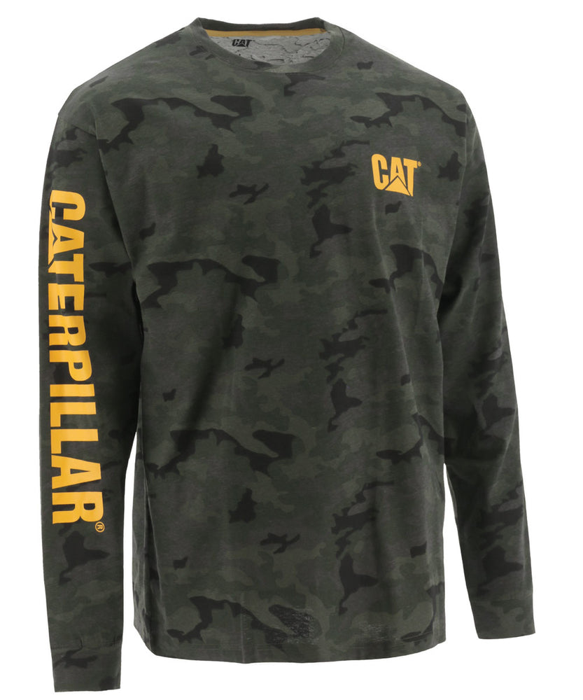 CAT Trademark Banner Long Sleeve T-shirt - Night Camo at Dave's New York