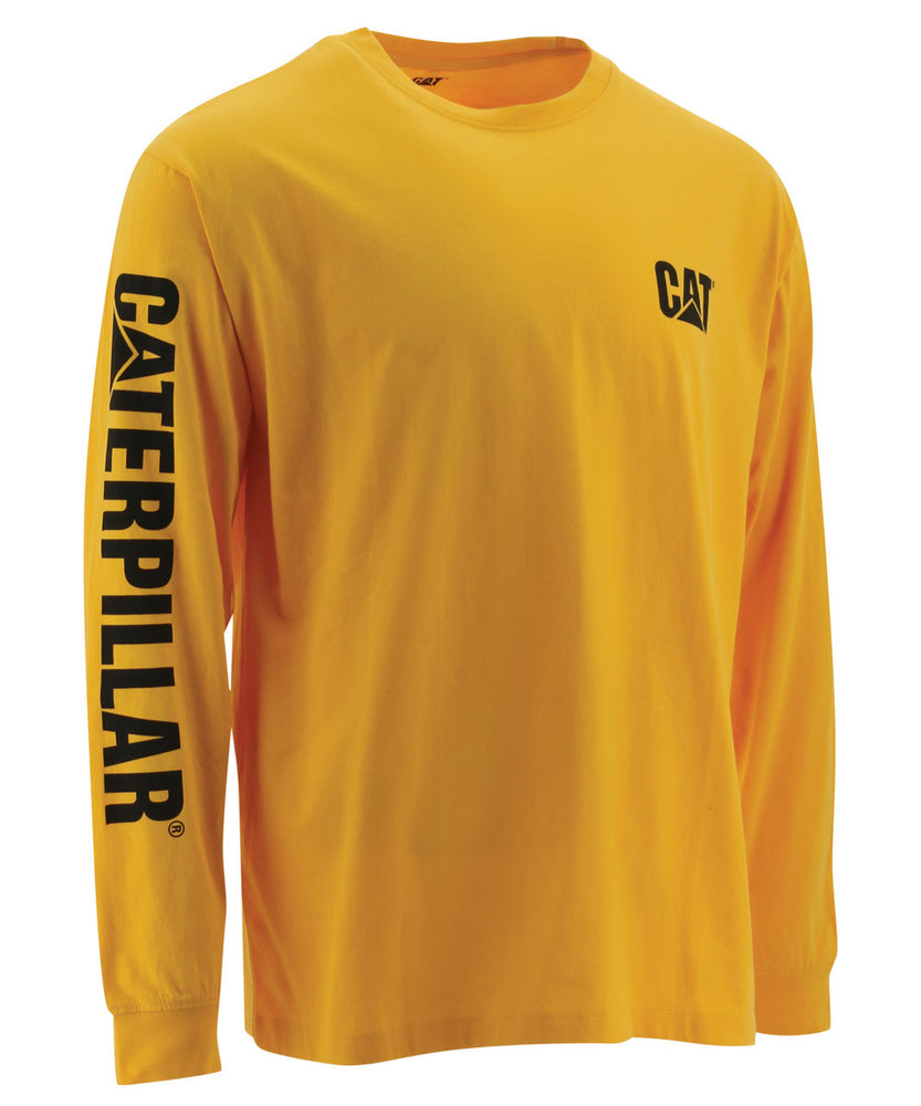 CAT Trademark Banner Long Sleeve T-shirt in Yellow at Dave's New York