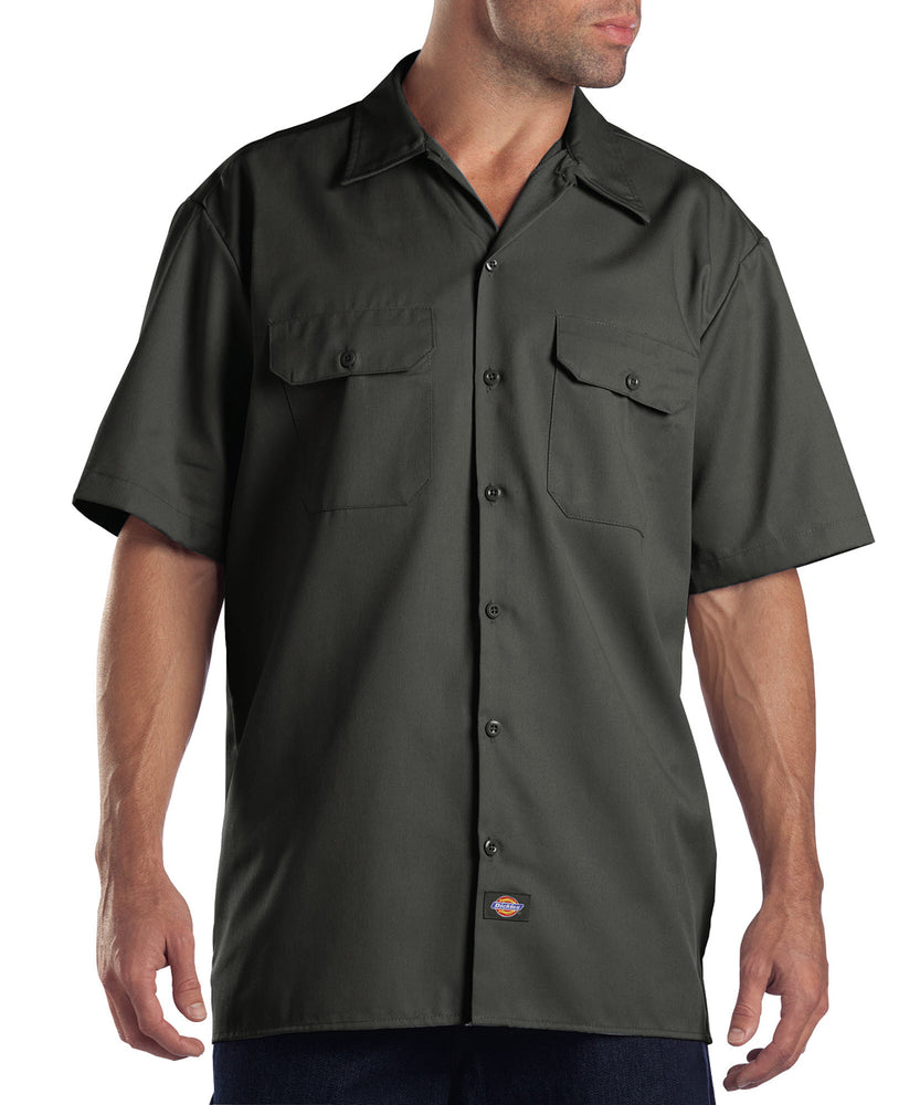 Dickies 1574 Short Sleeve Work Shirt in Olive Green at Dave's New York