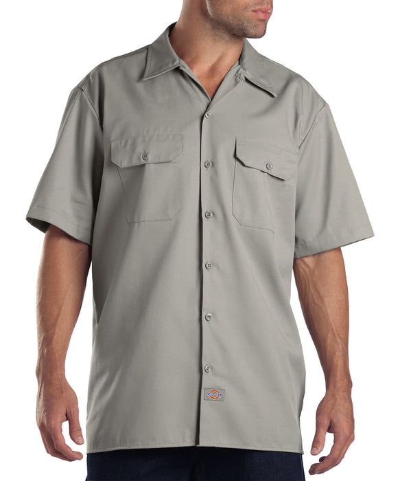 Dickies Men's Short Sleeve Work Shirt Silver Dickies Men's Short Sleeve Work Shirt Silver