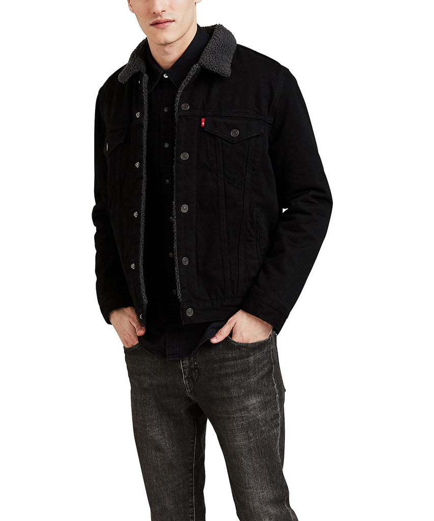 Levi's Men's Sherpa Trucker Jacket Duval Black — Dave's New York