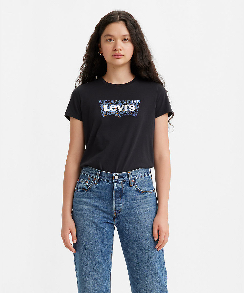 mønt plisseret Bonde Levi's Women's Batwing Logo T-shirt - Navy Floral — Dave's New York