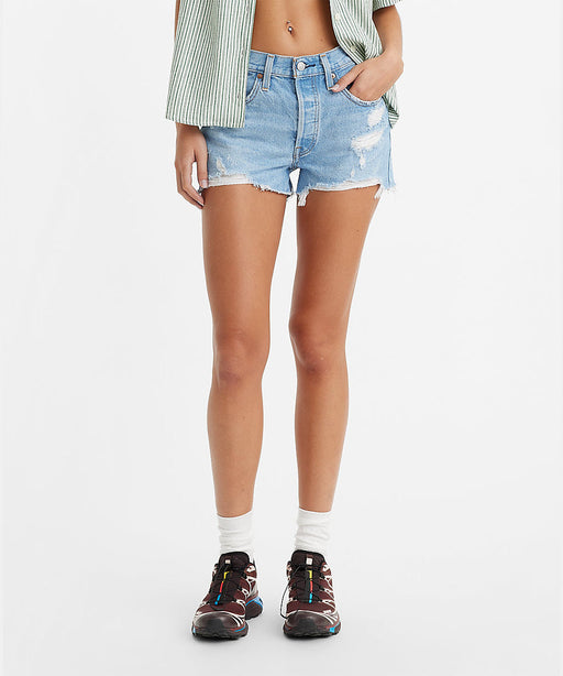 Levi's Women's 501 Original Fit Shorts - Distressed Light Blue at Dave's New York