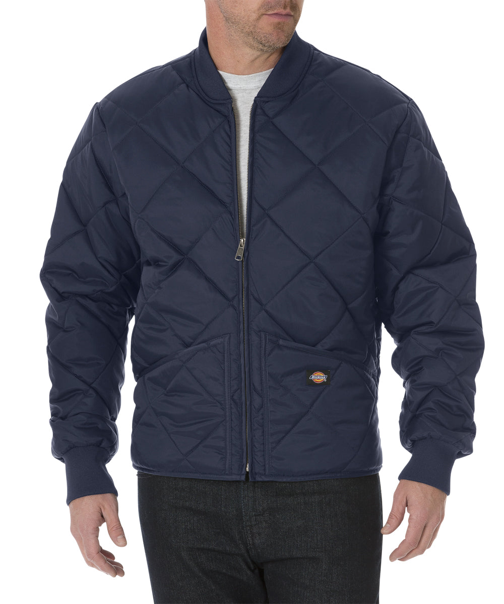 Dickies Diamond-Quilted Nylon Jacket - Dark Navy — Dave's New York