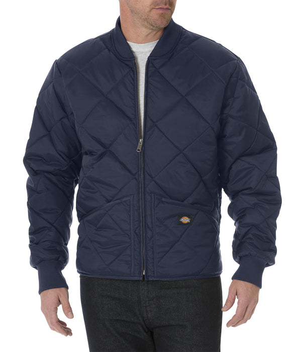Dickies Diamond-Quilted Nylon Jacket in Dark Navy at Dave's New York