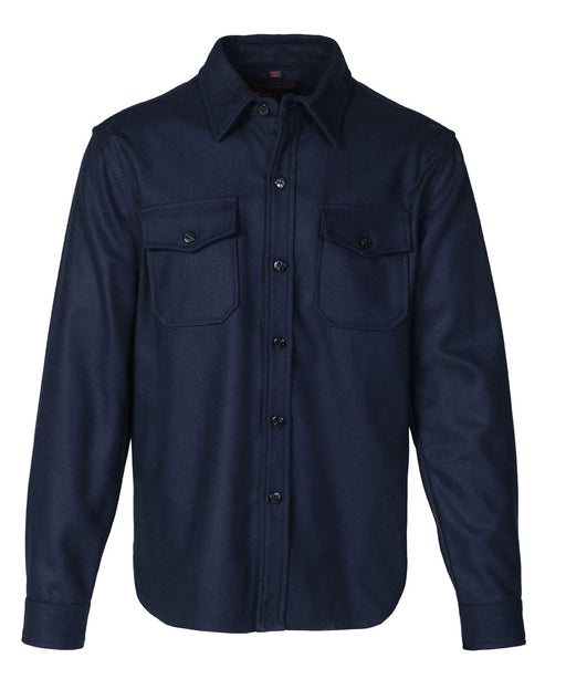 Schott NYC Men’s CPO Wool Shirt in Blue at Dave's New York