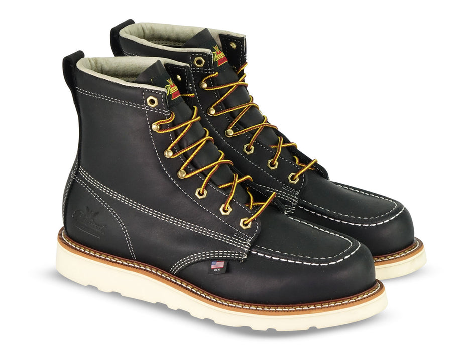 Thorogood American Heritage 6-inch Moc Toe Work Boots Black