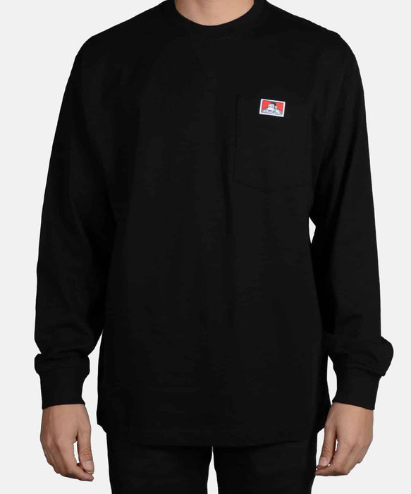 Ben Davis Heavy-Duty Long Sleeve Pocket T-shirt - Black — Dave's New York