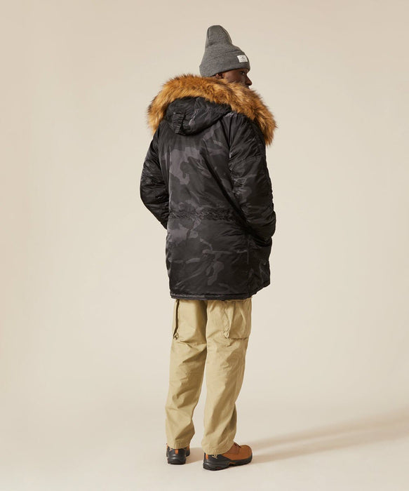 Alpha Industries Slim Fit N-3B Parka Black Woodland Camo