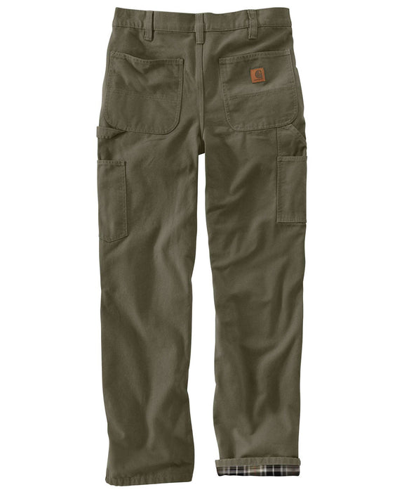 Carhartt B111 Washed Duck Flannel Lined Work Dungaree Pant in Moss at Dave's New York