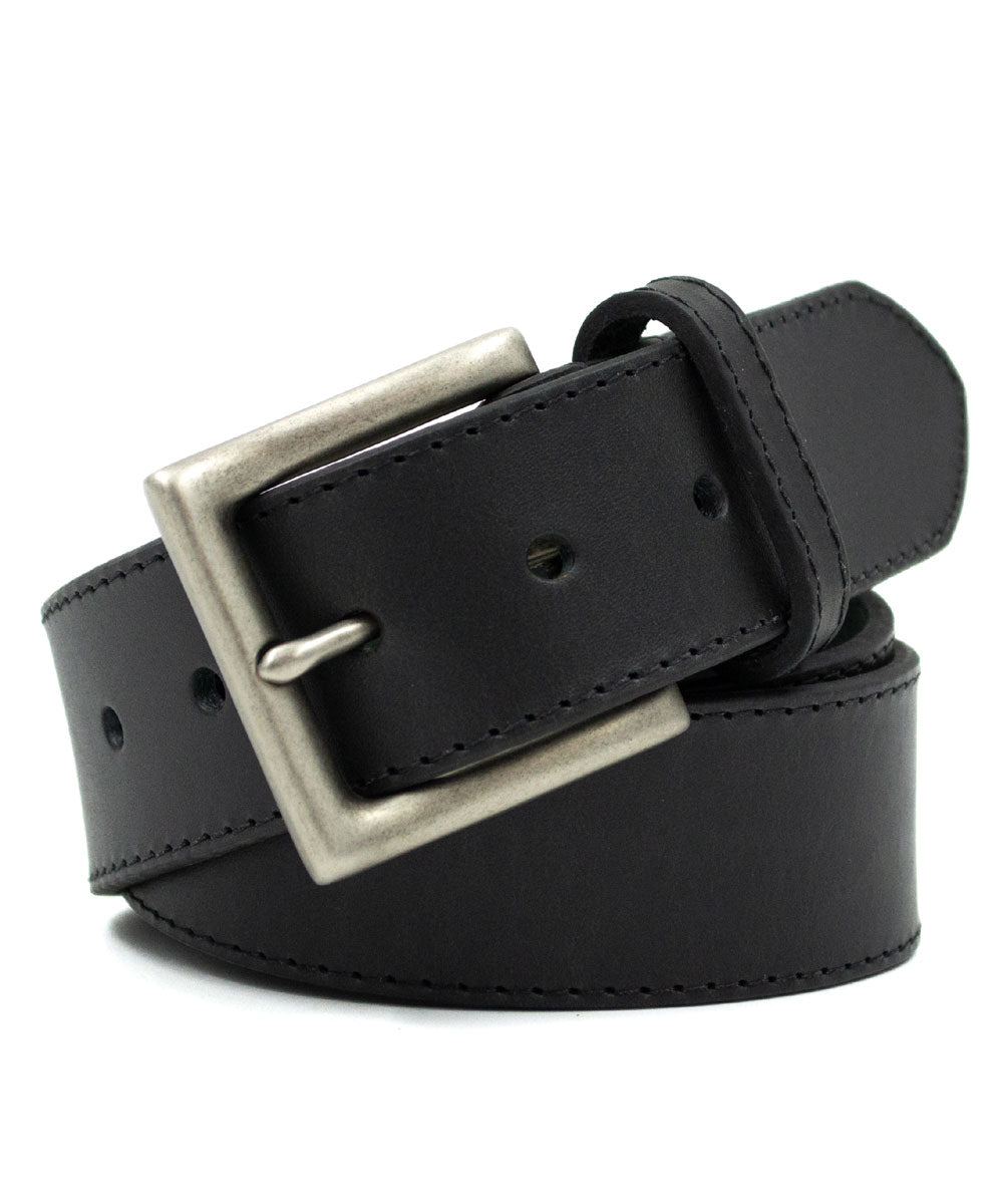 OHM Leather New York Casual Belt with Stitching Accents
