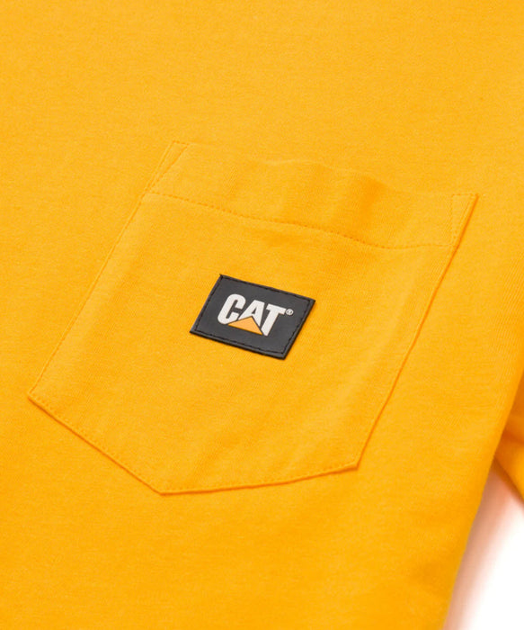 Caterpillar Men's Label Short Sleeve Pocket T-shirt - Yellow at Dave's New York
