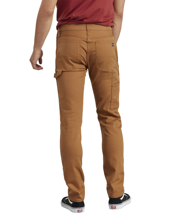 Brown Slim Fit Cotton Lycra Pants for Men by