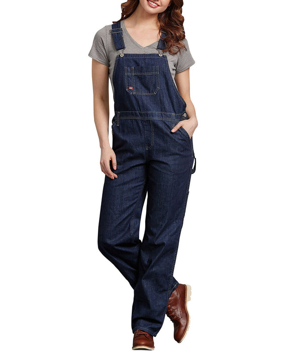 Dickies Women's Relaxed Fit Bib Overalls Dark Indigo Blue