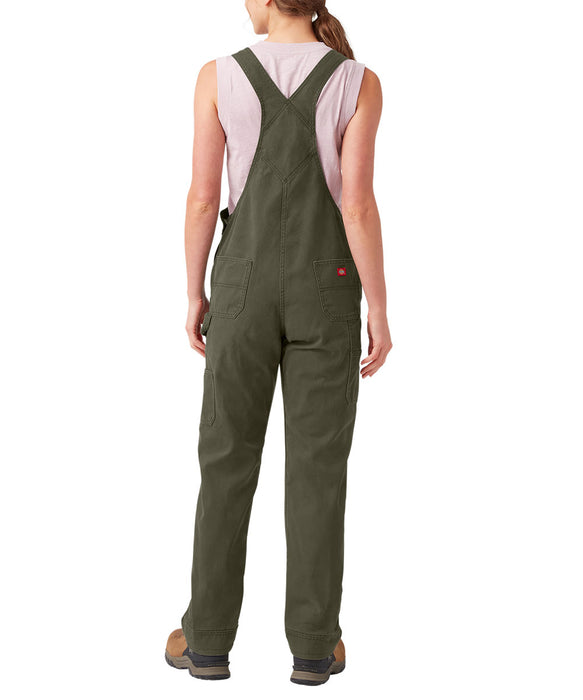 Dickies Women's Relaxed Fit Bib Overalls - Rinsed Moss Duck at Dave's New York