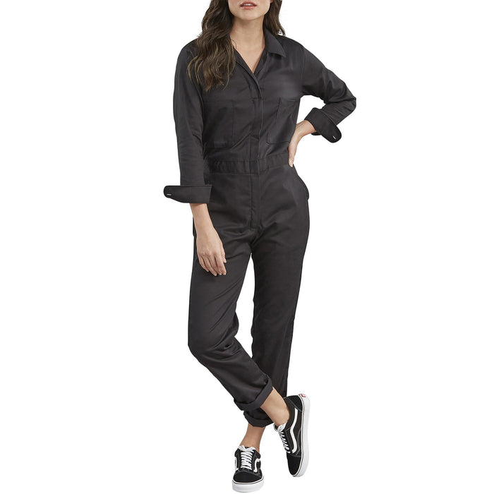 Dickies Women's Long Sleeve Cotton Coveralls in Black at Dave's New York