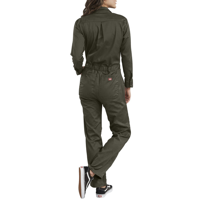 Dickies Women's Long Sleeve Cotton Coveralls in Moss at Dave's New York