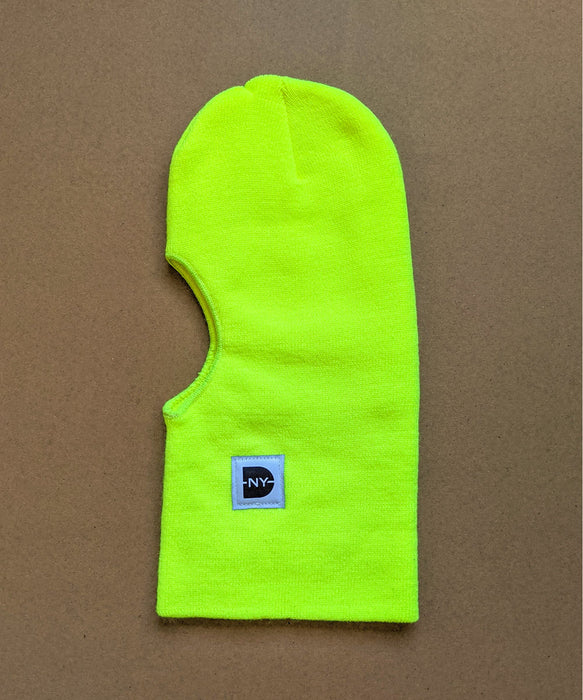Dave's New York Iconic Logo Patch Thinsulate Face Mask in Bright Lime at Dave's New York